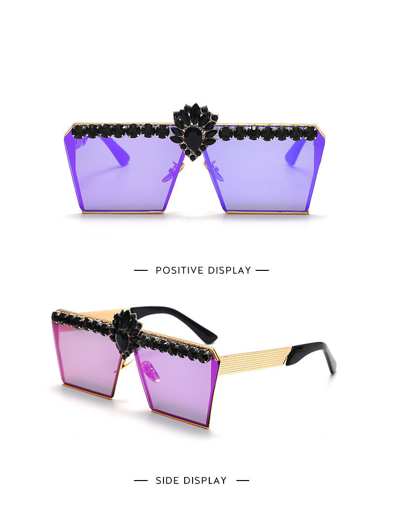 Glam Diamond Square Sunglasses - Statement Piece