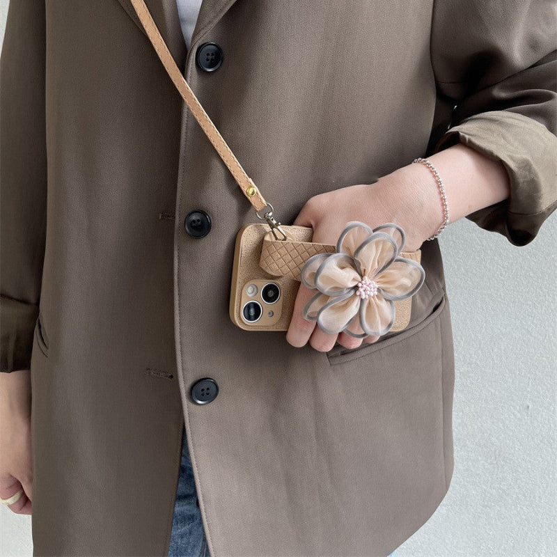 RAMODO Purple Lace Floral Wristband iPhone Case