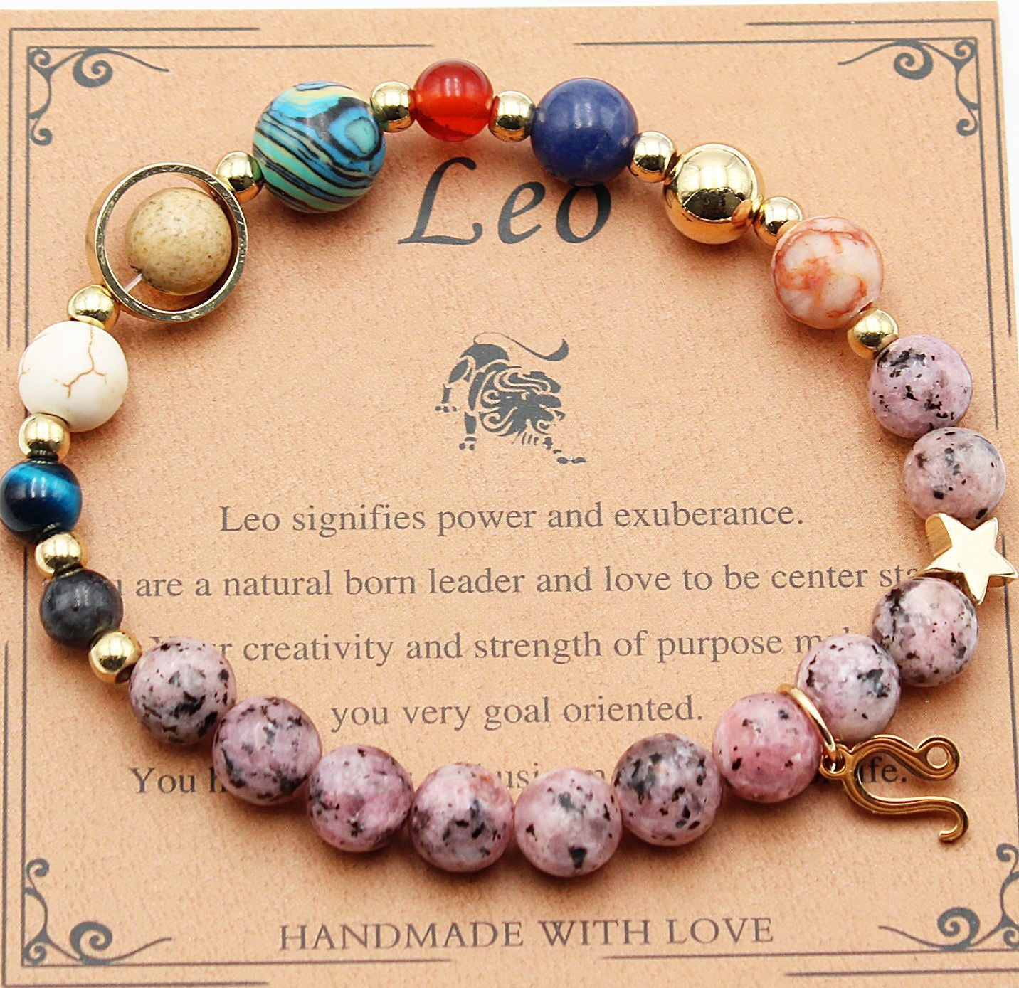CELESTIAL HARMONY: 8-PLANET 12 CONSTELLATION BRACELET BY RAMODO JEWELRY – NATURAL STONE HEMP STONE, 19MM ZODIAC-INSPIRED ACCESSORY