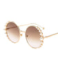 Pearl Embellished Round Sunglasses - Vintage Glamour