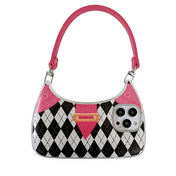 RAMODO Chic Diamond Lattice Handbag iPhone Case