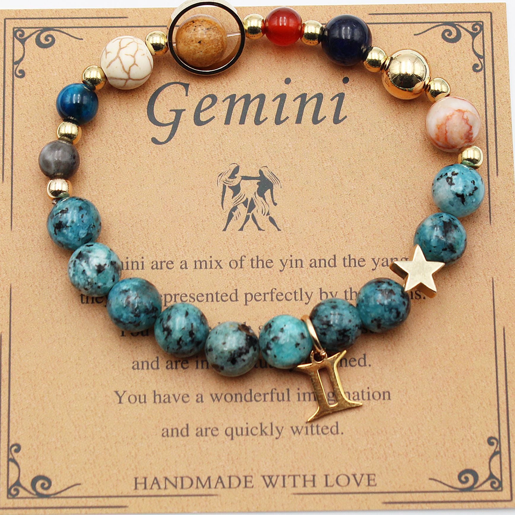CELESTIAL HARMONY: 8-PLANET 12 CONSTELLATION BRACELET BY RAMODO JEWELRY – NATURAL STONE HEMP STONE, 19MM ZODIAC-INSPIRED ACCESSORY