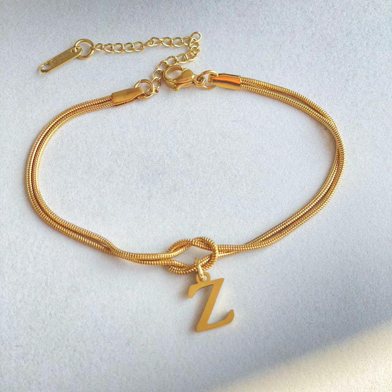 Personalized Initial Knotted Bracelet - Gold/Silver - Dainty & Elegant