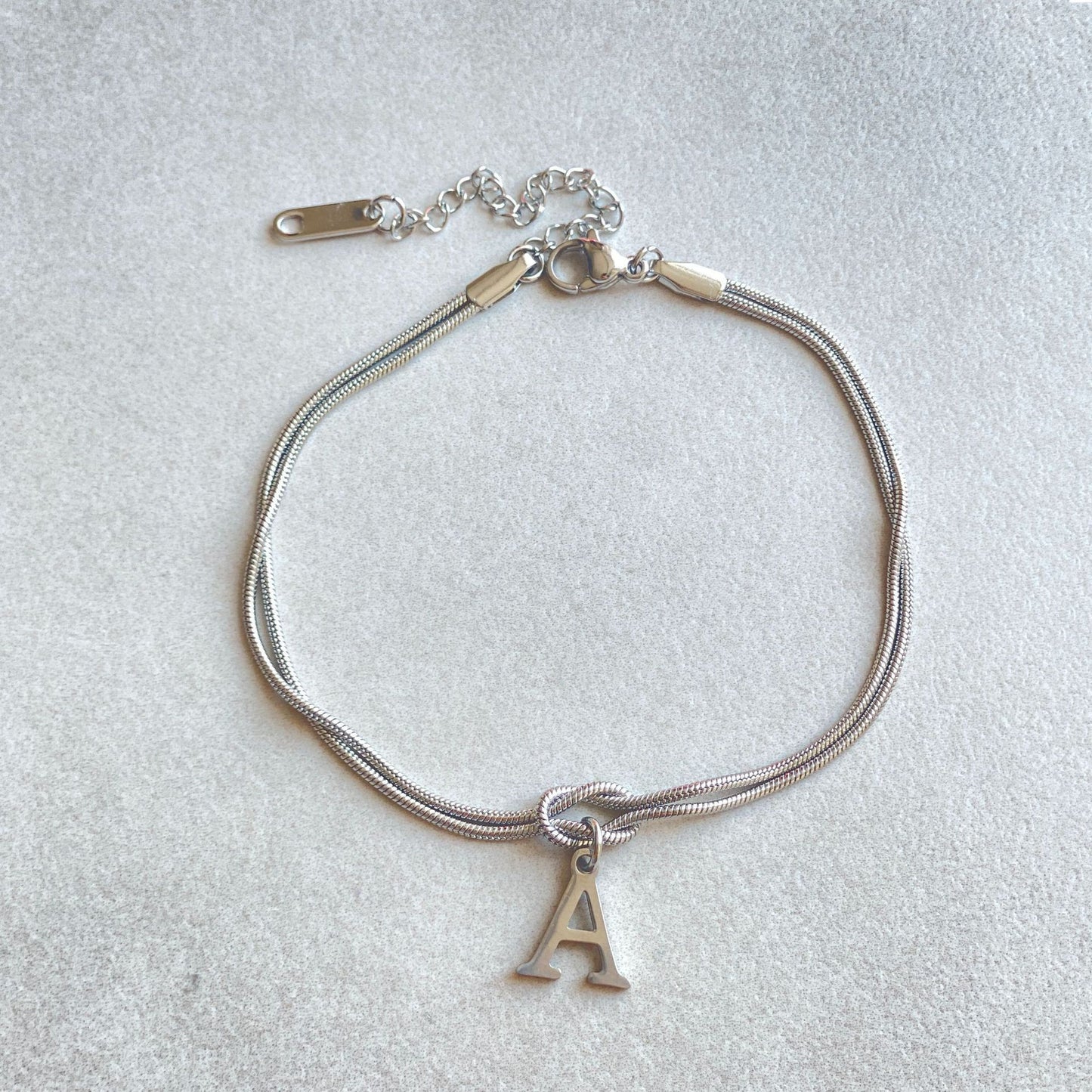 Personalized Initial Knotted Bracelet - Gold/Silver - Dainty & Elegant