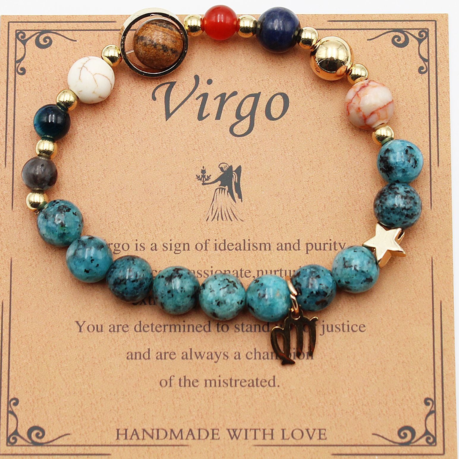 CELESTIAL HARMONY: 8-PLANET 12 CONSTELLATION BRACELET BY RAMODO JEWELRY – NATURAL STONE HEMP STONE, 19MM ZODIAC-INSPIRED ACCESSORY