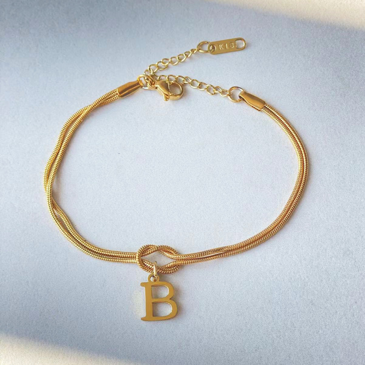 Personalized Initial Knotted Bracelet - Gold/Silver - Dainty & Elegant