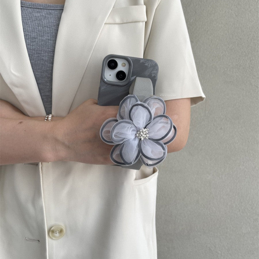 RAMODO Purple Lace Floral Wristband iPhone Case