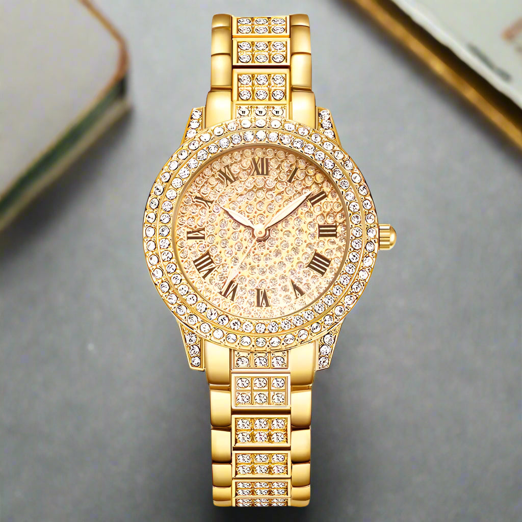 Women's Luxury Diamond Fashion Watch & Jewelry Five-Piece Set