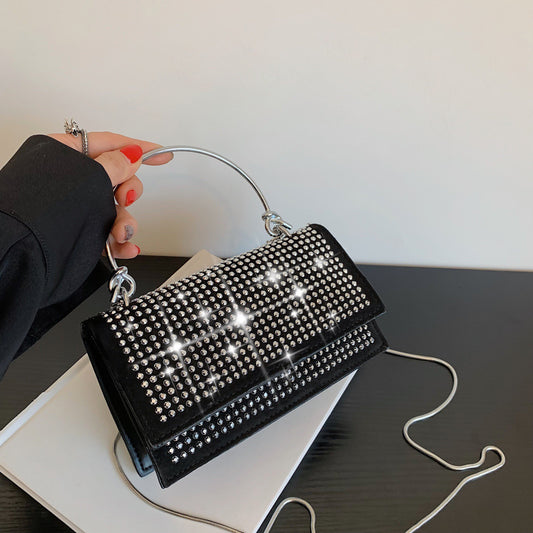 The Stardust Sparkle - Rhinestone Crossbody Bag with Chain Strap