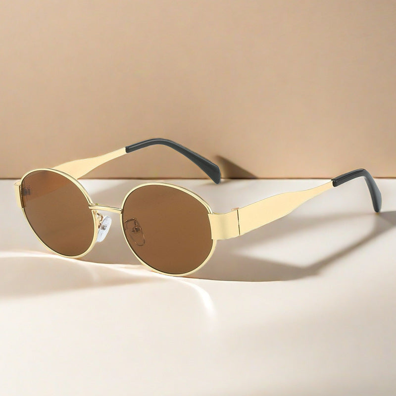 Retro Metal Oval Sunglasses - Classic & Stylish