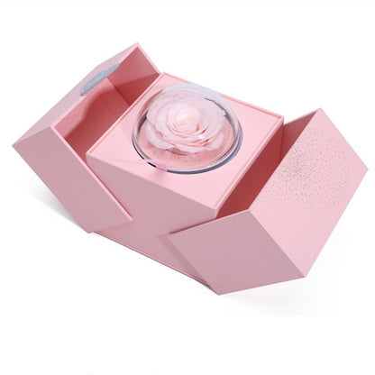 Creative Eternal Rose Box Eternal Soap Flower Jewelry Box Ring Necklace Storage Case Valentines Surprise Gift - RAMODO JEWELRY