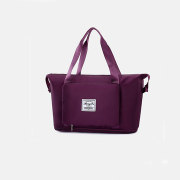Fuchsia tote bag on a light gray 