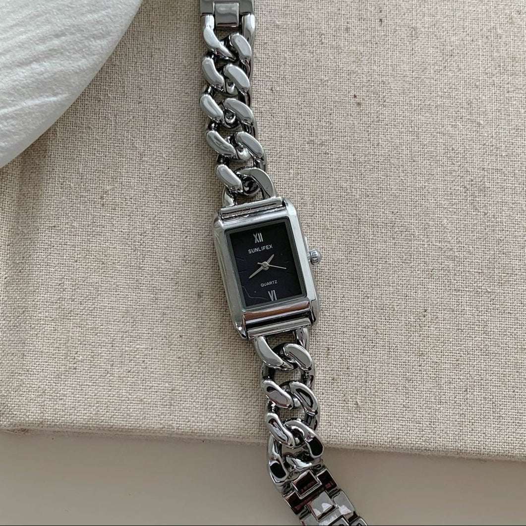 RAMODO JEWELRY: CHRONOLINK - Minimalist Square Dial Chain Link Watch