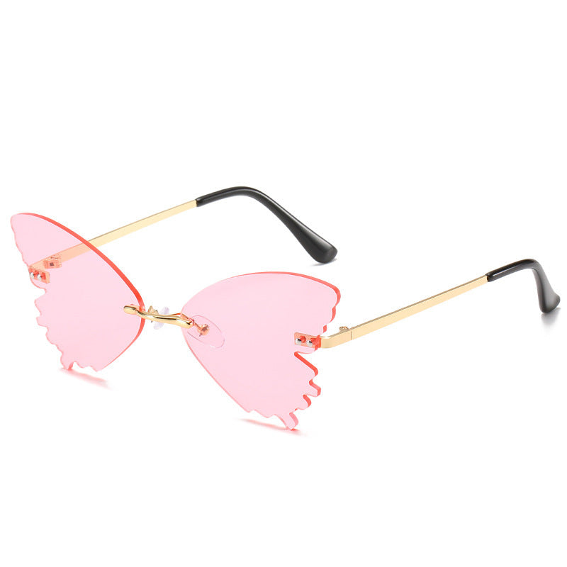 Butterfly Rimless Sunglasses - Unique Vintage Shades for Fashionistas