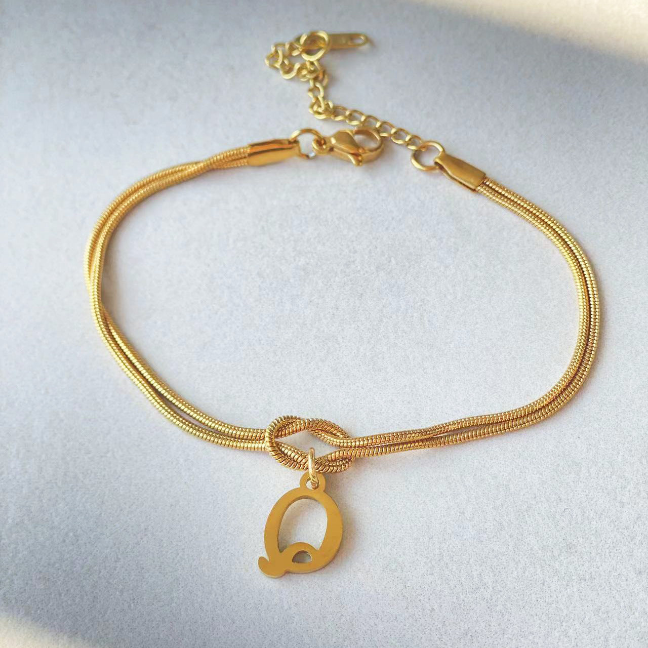 Personalized Initial Knotted Bracelet - Gold/Silver - Dainty & Elegant