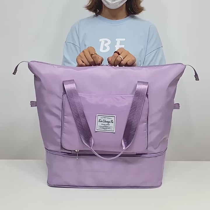 Expandable Waterproof Foldable Travel Tote & Gym Bag for Women