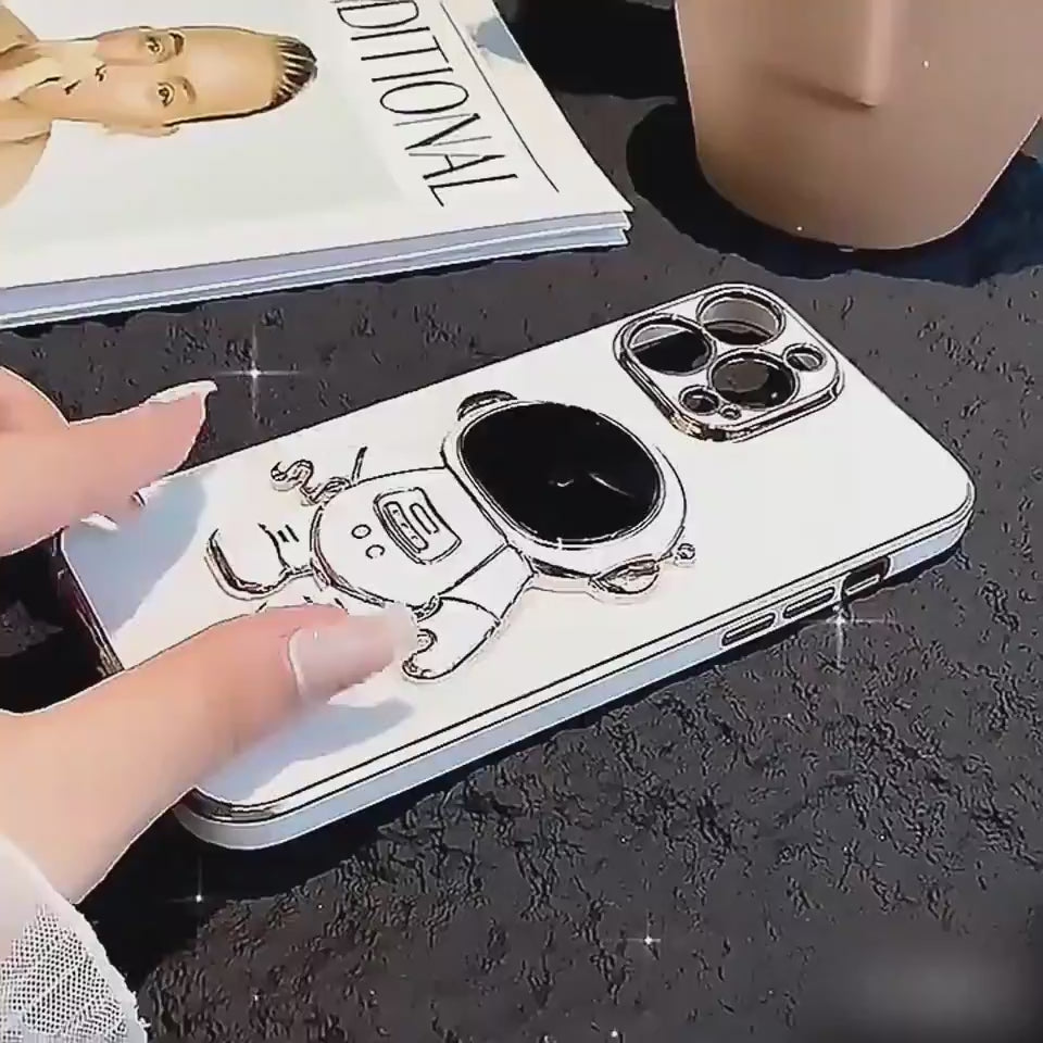 RAMODO 3D Astronaut Anti-Drop Electroplating Phone Case video