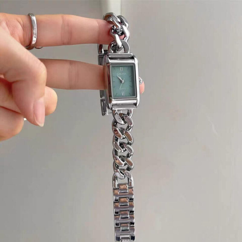 RAMODO JEWELRY: CHRONOLINK - Minimalist Square Dial Chain Link Watch