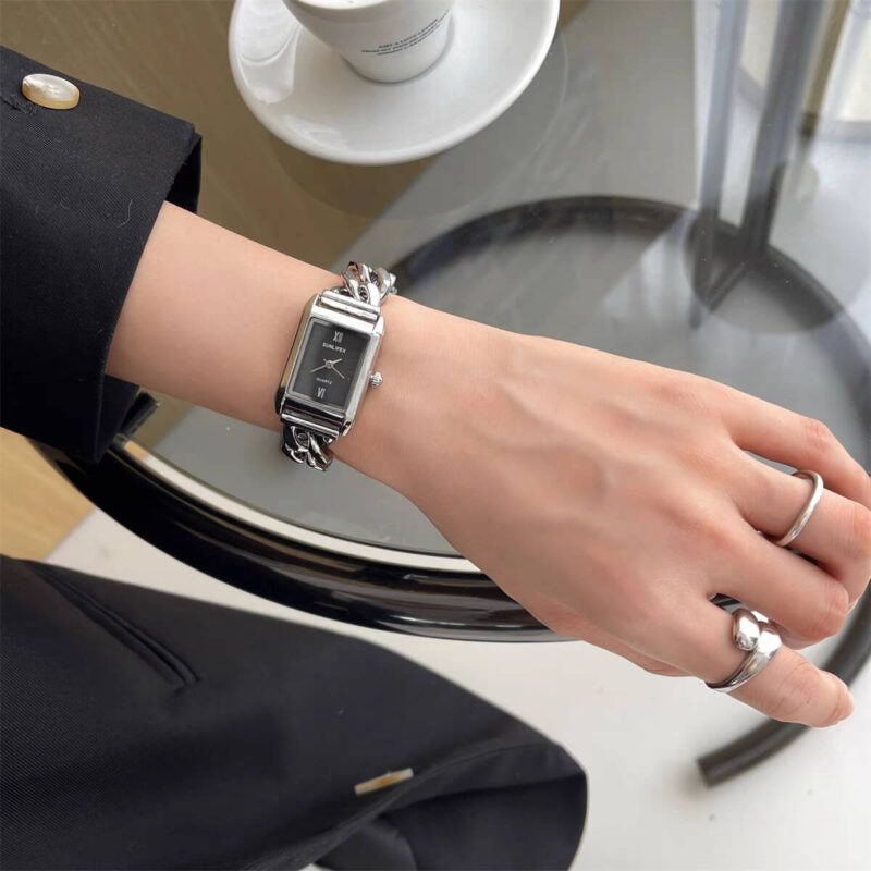 RAMODO JEWELRY: CHRONOLINK - Minimalist Square Dial Chain Link Watch